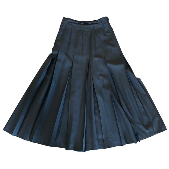 Paul Stuart Made in Italy Black Pleated Skirt - Vintage - Picture 1 of 7